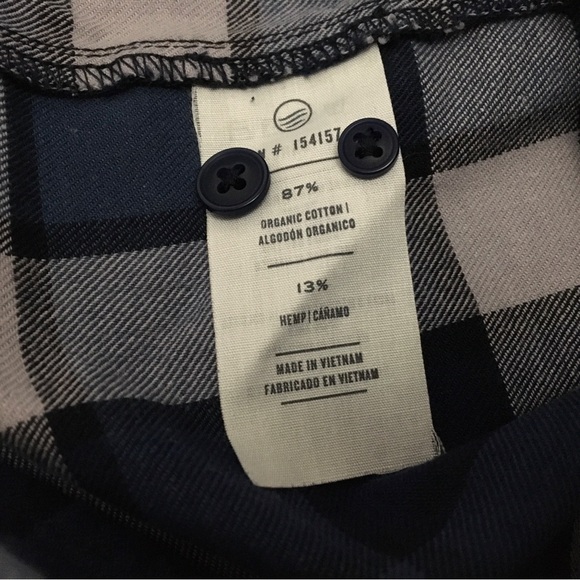 Impact Collection United by Blue Womens L Blue Long Sleeve Button Flannel Shirt - Picture 4 of 9